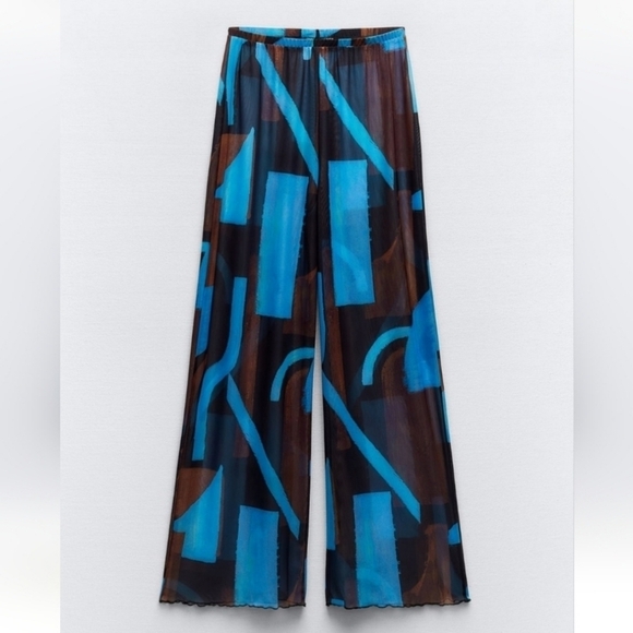 New Zara Printed Tulle Multicolor Pants 5039/419/112 NWT Small - Picture 7 of 13